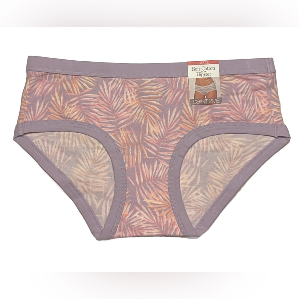 New Saint Eve Soft Cotton Hipster Panties Size S Orchid Palm Print
